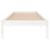 Estructura De Cama De Madera Maciza De Pino Blanca 90x200 Cm