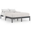 Estructura De Cama Madera Maciza De Pino Gris 200x200 Cm