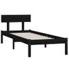 Estructura De Cama Madera Maciza Individual Negra 75x190 Cm Vidaxl