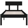 Estructura De Cama Madera Maciza Individual Negra 75x190 Cm Vidaxl