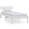 Estructura Cama Madera Pino Pequeña Individual Blanca 90x190 Cm