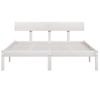 Estructura Cama Madera Pino Pequeña Doble Blanca 135x190 Cm