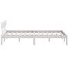 Estructura Cama Madera Pino Pequeña Doble Blanca 135x190 Cm