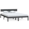 Estructura De Cama De Madera Maciza De Pino Gris 160x200 Cm Vidaxl