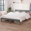 Estructura De Cama De Madera Maciza De Pino Gris 160x200 Cm Vidaxl