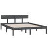 Estructura De Cama De Madera Maciza De Pino Gris 160x200 Cm Vidaxl