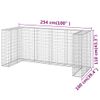 Muro Gaviones Para Contenedor Basura Galvanizado 254x100x110 Cm Vidaxl