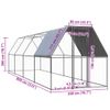 Jaula Gallinero De Exterior De Acero Galvanizado 2x8x2 M Vidaxl