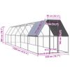 Jaula Gallinero De Exterior De Acero Galvanizado 2x12x2 M Vidaxl