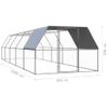 Jaula Gallinero De Exterior De Acero Galvanizado 3x10x2 M Vidaxl