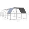 Jaula Gallinero De Exterior De Acero Galvanizado 3x12x2 M Vidaxl