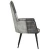 Sillón Orejero De Cuero Auténtico Gris Canela Vidaxl