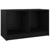 Mueble De Tv De Madera Maciza De Pino Negro 70x33x42 Cm