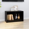 Mueble De Tv De Madera Maciza De Pino Negro 70x33x42 Cm