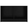 Mueble De Tv De Madera Maciza De Pino Negro 70x33x42 Cm