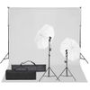 Kit De Estudio Fotográfico Con Set De Luces Y Fondo Vidaxl