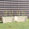 Jardineras 2 Uds Madera Maciza De Pino Blanco 60x31x31 Cm Vidaxl