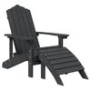 Silla De Jardã­n Adirondack Con Reposapiã©s Hdpe Antracita Vidaxl