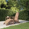 Silla De Jardã­n Adirondack Con Reposapiã©s Hdpe Marrã³n Vidaxl