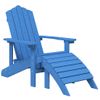 Silla De Jardã­n Adirondack Con Reposapiã©s Hdpe Azul Aguamarina Vidaxl