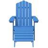 Silla De Jardã­n Adirondack Con Reposapiã©s Hdpe Azul Aguamarina Vidaxl