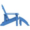 Silla De Jardã­n Adirondack Con Reposapiã©s Hdpe Azul Aguamarina Vidaxl