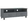 Mueble De Tv Hamar Madera Maciza Pino Gris Oscuro 106x40x40 Cm Vidaxl