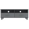 Mueble De Tv Hamar Madera Maciza Pino Gris Oscuro 106x40x40 Cm Vidaxl