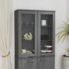 Aparador Superior Hamar Pino Macizo Gris Oscuro 85x35x100 Cm Vidaxl