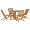 Set De Comedor De Jardín Plegable 5 Pzas Madera Maciza De Teca Vidaxl