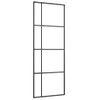 Puerta Corredera Esg Vidrio Y Aluminio Negra 76x205 Cm Vidaxl