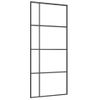 Puerta Corredera Esg Vidrio Y Aluminio Negra 90x205 Cm Vidaxl