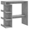 Mesa Bar Estante Almacenaje Aglomerado Gris 100x50x101,5 Cm Vidaxl