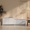 Mueble De Tv Aglomerado Blanco Brillante 146,5x35x50 Cm