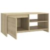 Mesa De Centro Madera Contrachapada Roble Sonoma 102x50x45 Cm Vidaxl