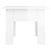 Mesa De Centro Madera De Ingeniería Brillo Blanco 55x55x42 Cm Vidaxl