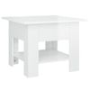 Mesa De Centro Madera Contrachapada Blanco Brillo 55x55x42 Cm Vidaxl