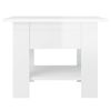 Mesa De Centro Madera Contrachapada Blanco Brillo 55x55x42 Cm Vidaxl