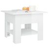 Mesa De Centro Madera Contrachapada Blanco Brillo 55x55x42 Cm Vidaxl