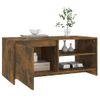 Mesa De Centro Madera Contrachapada Roble Ahumado 102x50x45 Cm Vidaxl