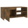 Mesa De Centro Madera Contrachapada Roble Ahumado 102x50x45 Cm Vidaxl