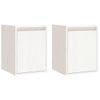 Armario De Pared 2 Uds Madera Maciza De Pino Blanco 30x30x40 Cm Vidaxl