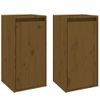 Armario De Pared 2 Uds Madera De Pino Marrón Miel 30x30x60 Cm Vidaxl