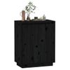 Aparador De Madera Maciza De Pino Negro 60x34x75 Cm Vidaxl