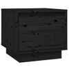 Mesita De Noche Madera Maciza De Pino Negro 35x34x32 Cm Vidaxl