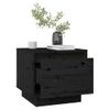 Mesita De Noche Madera Maciza De Pino Negro 35x34x32 Cm Vidaxl