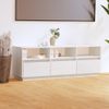 Mueble De Tv De Madera Maciza De Pino Blanco 140x37x50 Cm Vidaxl