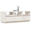 Mueble De Tv De Madera Maciza De Pino Blanco 140x37x50 Cm Vidaxl