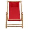 Silla De Playa De Bambãº Y Lona Rojo Vidaxl