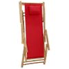 Silla De Playa De Bambãº Y Lona Rojo Vidaxl